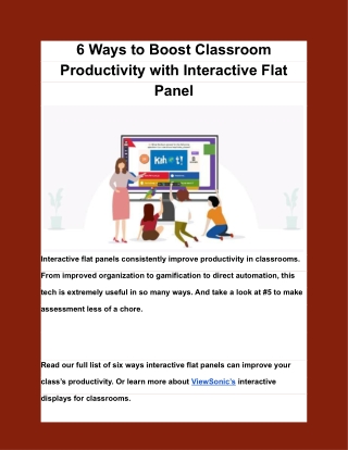 6 Ways to Boost Classroom Productivity with Interactive Flat Panels