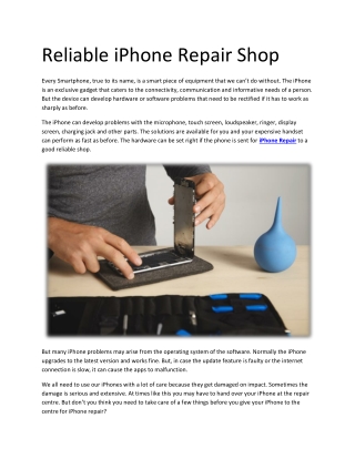 Reliable iPhone Repair Shop