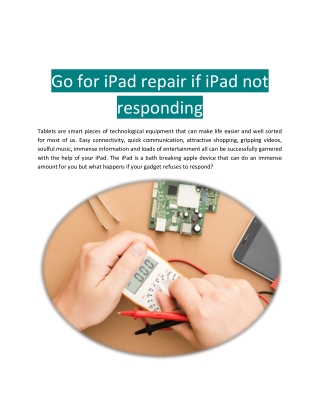 Go for iPad repair if iPad not responding