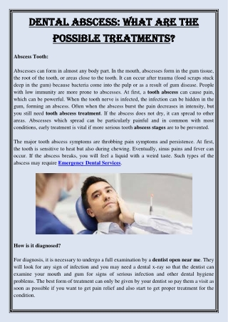 Dental abscess  What Are The Possible Treatments