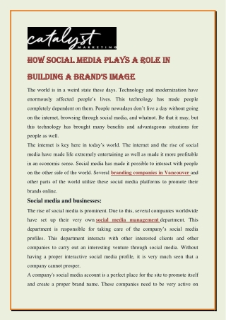 How Social Media Plays a Role in Building a Brand’s Image
