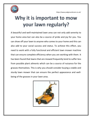 Why it is important to mow your lawn regularly?
