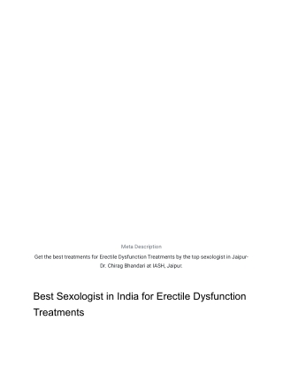 Best Sexologist in India for Erectile Dysfunction Treatments (1)