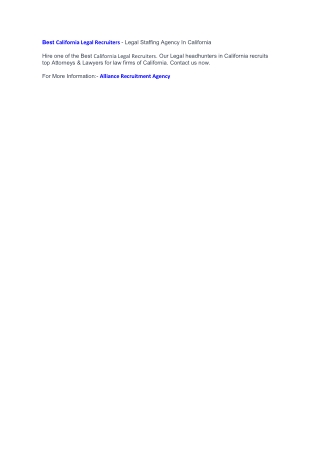 Legal Headhunters California - Legal Staffing Agency In California