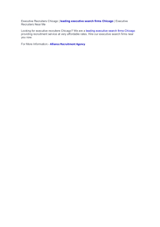 Executive Recruiters Chicago | Executive Search Firms Chicago