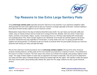 Top Reasons to Use Extra Large Sanitary Pads