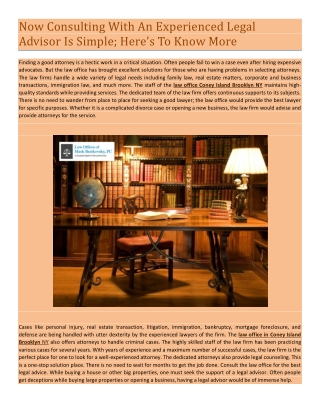Experienced Attorneys Provide Affordable Legal Counseling By The Law Offices of
