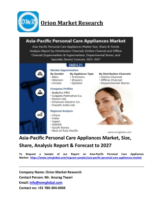 Asia-Pacific Personal Care Appliances Market Trends, Size, Competitive Analysis
