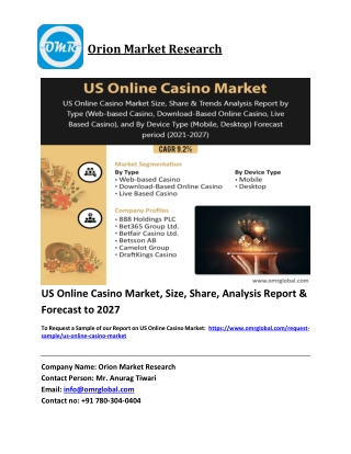 US Online Casino Market Trends, Size, Competitive Analysis and Forecast 2021-202