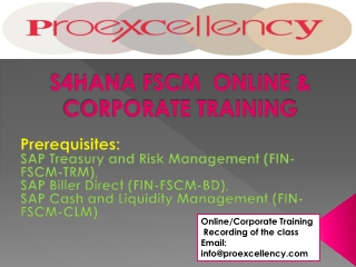 Proexcellency Provides S4HANA FSCM Online Training