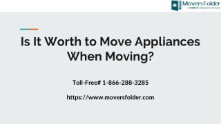Is It Worth to Move Appliances When Moving