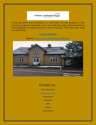 Boliger i Dianalund | vibeudlejning.dk