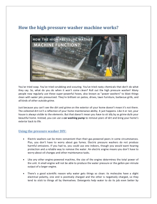 Pdf to make you an expert in using a high pressure washer