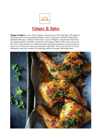 Ginger and Spice Alice Springs takeaway, NT - 5% Off