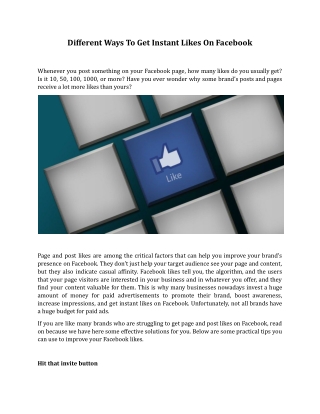 Different Ways To Get Instant Likes On Facebook.docx