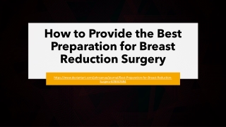 How to Provide the Best Preparation for Breast Reduction Surgery
