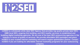 SEO Outsourcing Company - In2SEO