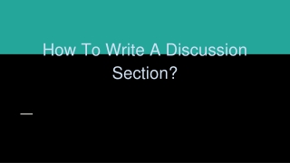 How To Write A Discussion Section_