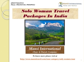 Best Solo Woman Travel Packages In India