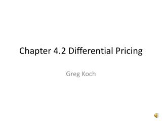 Chapter 4.2 Differential Pricing