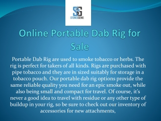 Online Portable Dab Rig for Sale