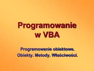 Programowanie w VBA