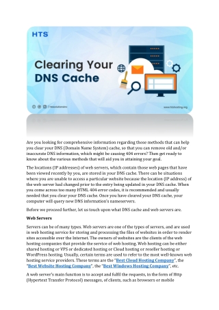 Clearing Your DNS Cache