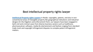 Best intellectual property rights lawyer