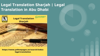 Legal Translation Sharjah | Legal Translation in Abu Dhabi