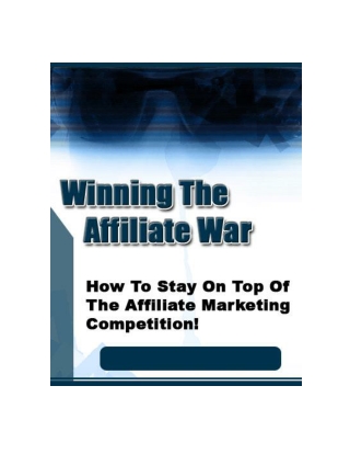 Winning the Affiliate War