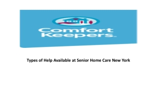 Types of Help Available at Senior Home Care New York