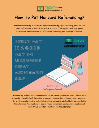 How To Put Harvard Referencing