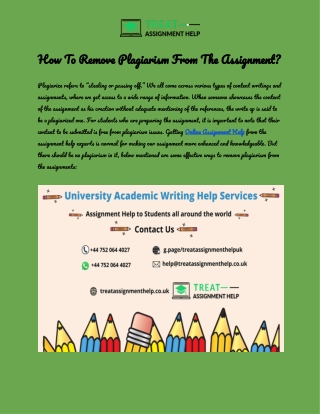 How To Remove Plagiarism From The Assignment