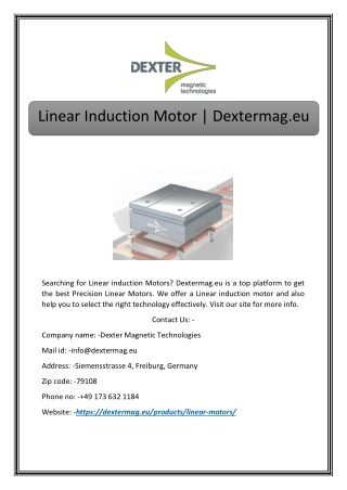 Linear Induction Motor | Dextermag.eu