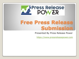 Free Press Release Submission