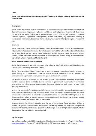 Flame Retardants Market Analysis.docx