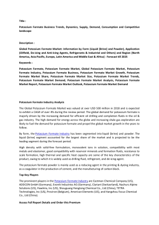 Global Potassium Formate Market Analysis.docx