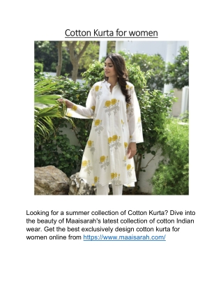 Cotton Kurta for women