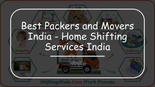 Packers and Movers in India - ShiftingWale