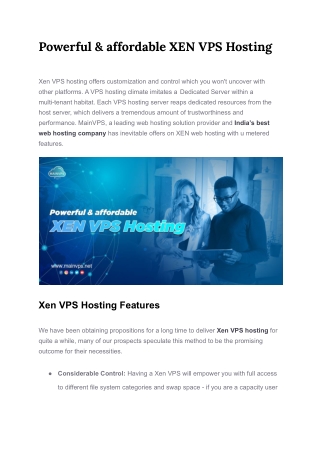 Powerful & affordable XEN VPS Hosting