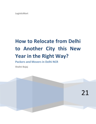 How to Relocate from Delhi to Another City this New Year in the Right Way