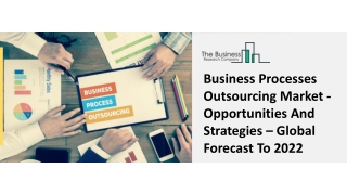 Business Processes Outsourcing Market - Opportunities And Strategies – Global Forecast To 2022