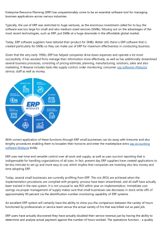 Is ERP the Right Software For a Small Business?