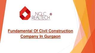 Fundamental Of Civil Construction Company In Gurgaon