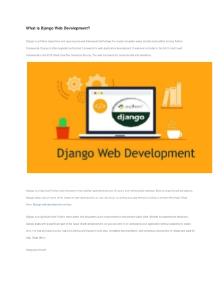 What is Django Web Development