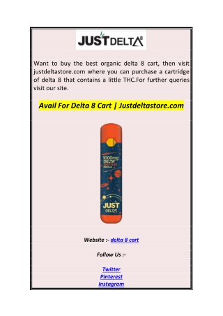 Avail For Delta 8 Cart  Justdeltastore.com