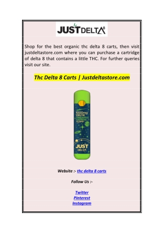 Thc Delta 8 Carts  Justdeltastore.com