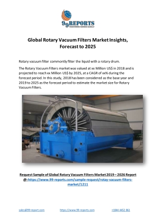 Global Rotary Vacuum Filters Market Insights, Forecast to 2025