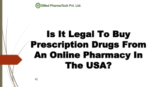 Is It Legal To Buy Prescription Drugs From An Online Pharmacy In The USA_