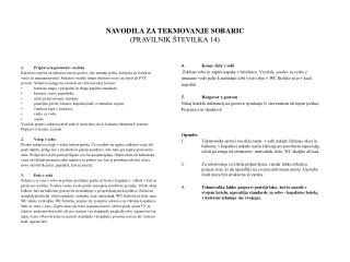 NAVODILA ZA TEKMOVANJE SOBARIC (PRAVILNIK ŠTEVILKA 14)